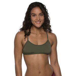 Jolyn Swim Ryan Bikini Top Army Green S Strappy Tie Back